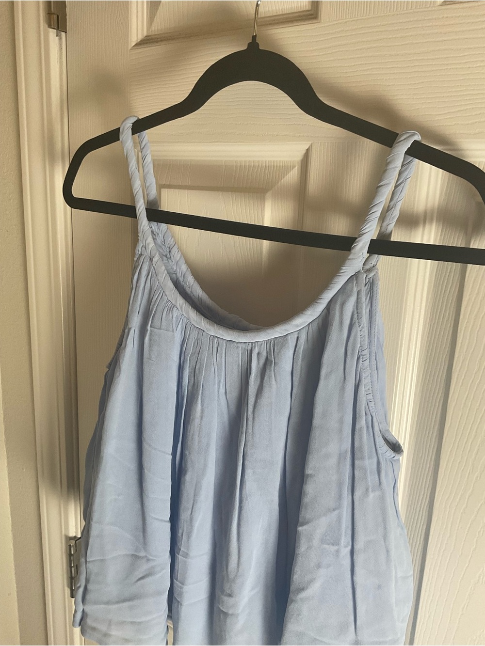 LOFT Light Blue Braided Strap Flowy Tank Woman’s Top Size M - Picture 3 of 9